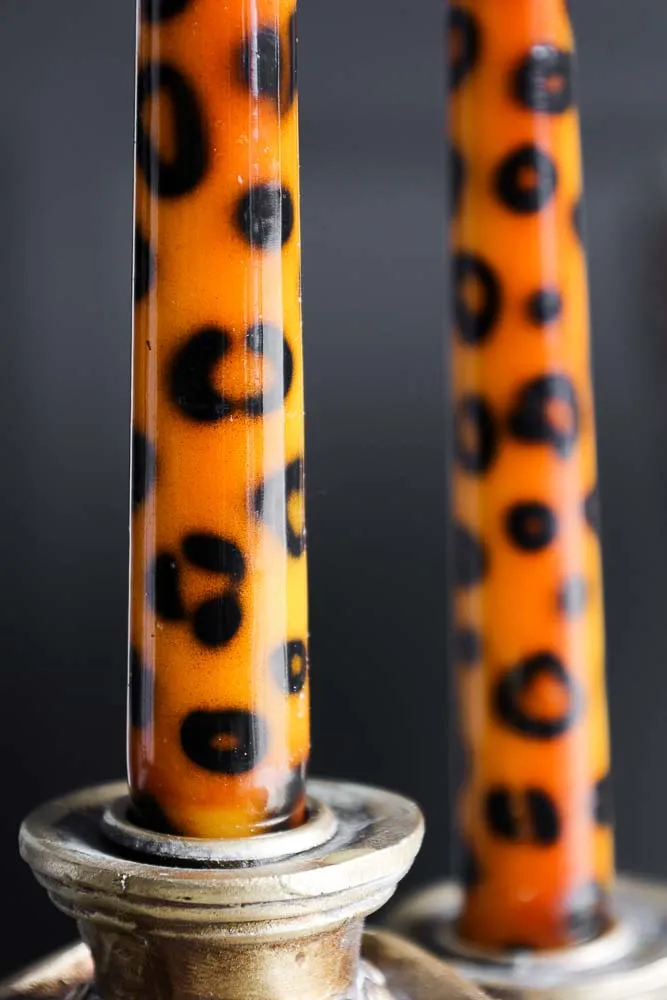 Set Of 2 Leopard Print Candles