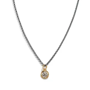 Silver and Diamond Byzantine Cross Pendant
