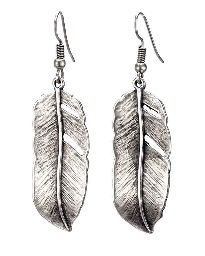 Silver Feather Earrings
