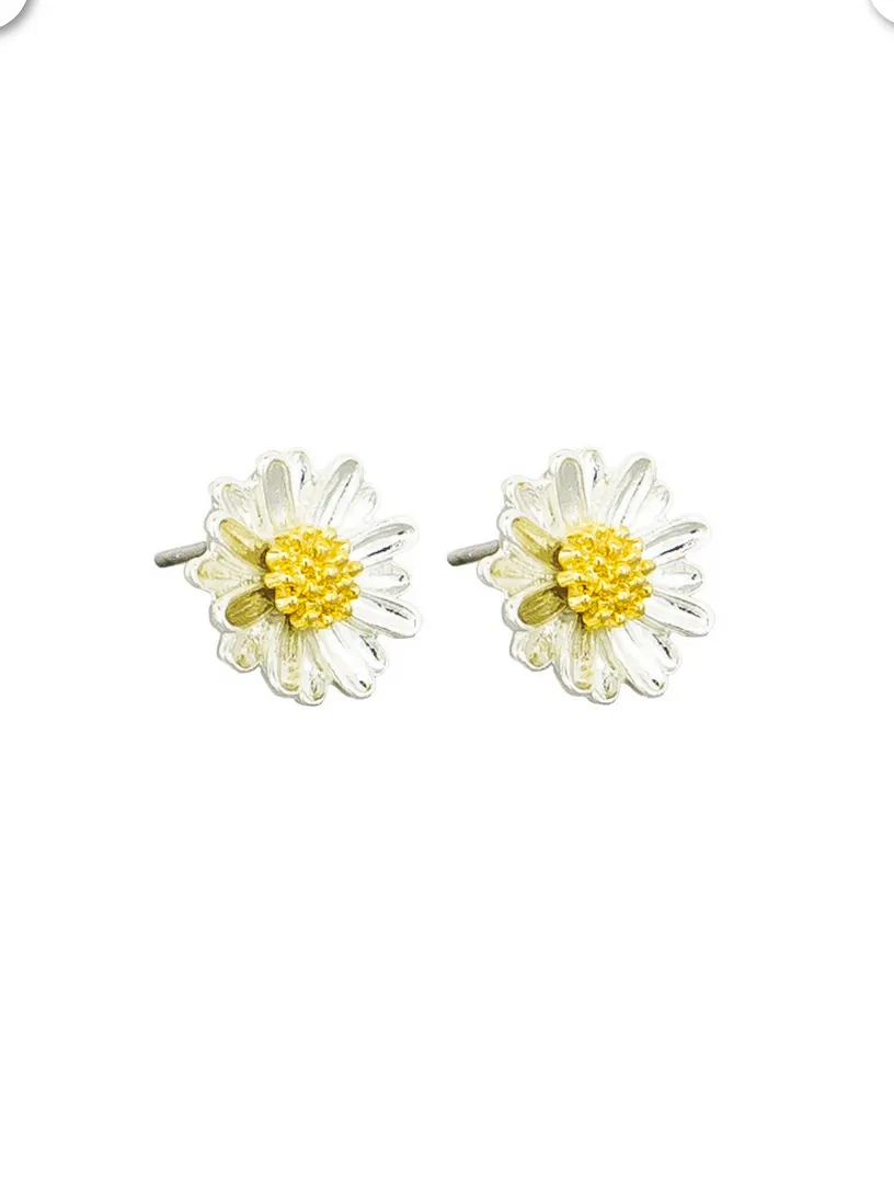 Silver Seaside Daisy Earrings