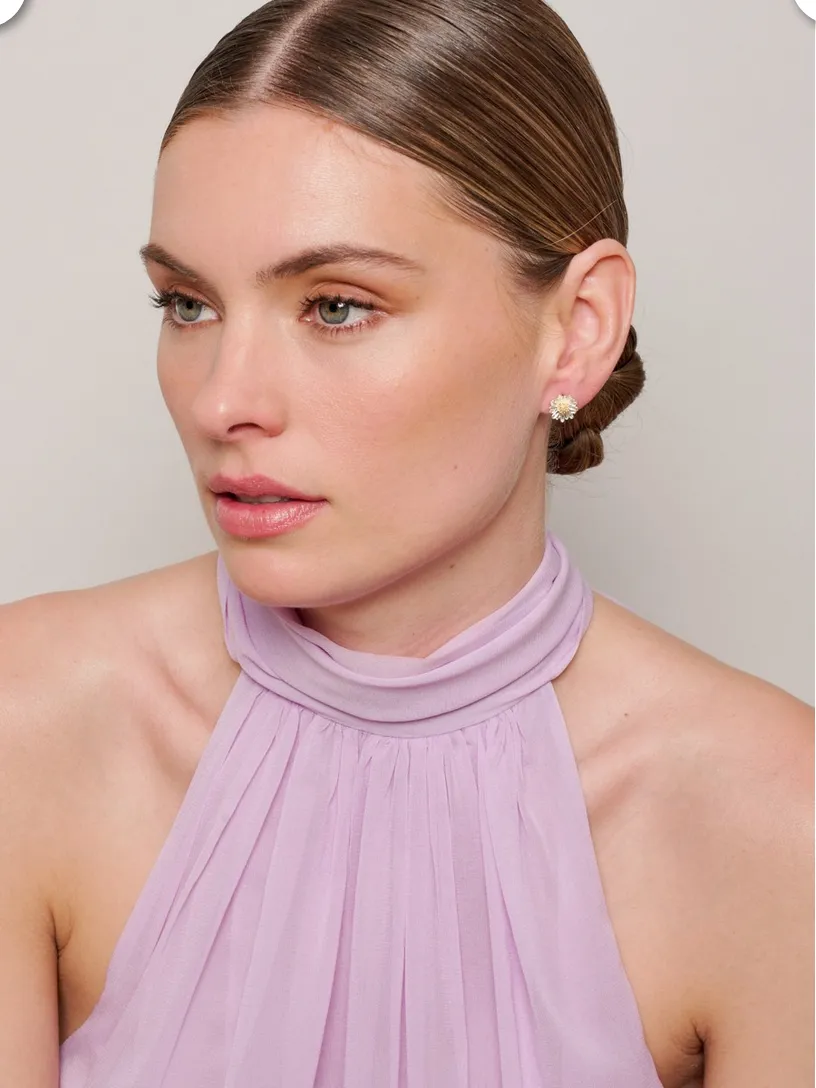 Silver Seaside Daisy Earrings