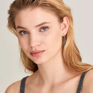 Silver Spike Double Drop Earrings