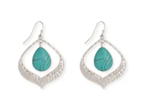 Silver Turquoise Drop Earrings