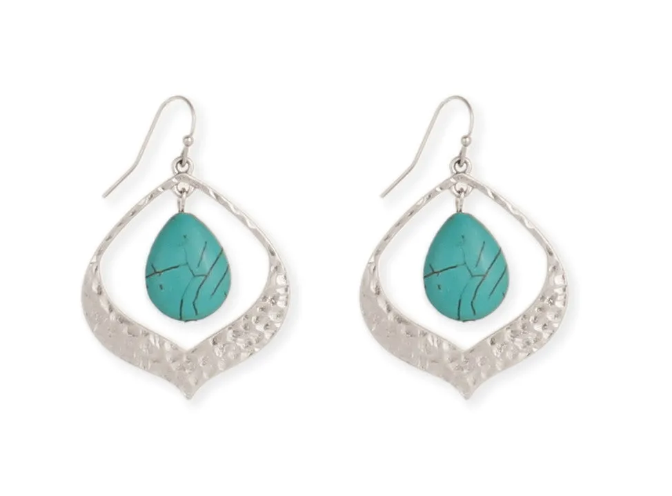 Silver Turquoise Drop Earrings