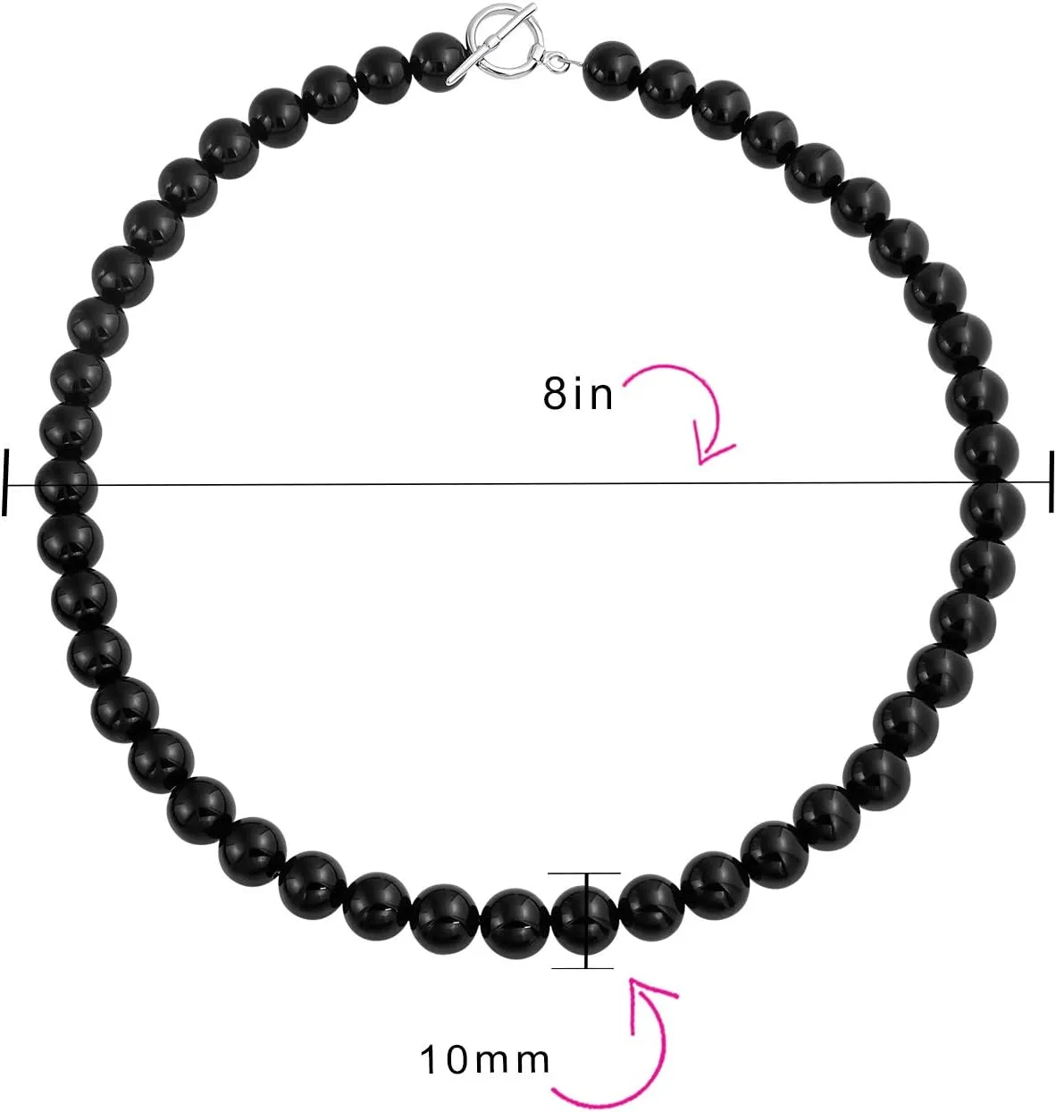 Simple Classic Hand Knotted Created Semi Precious Gemstone Round Ball 10MM Bead Strand Choker Collarbone Necklace Western Jewelry For Women Toggle Clasp 15 17 19 Inch