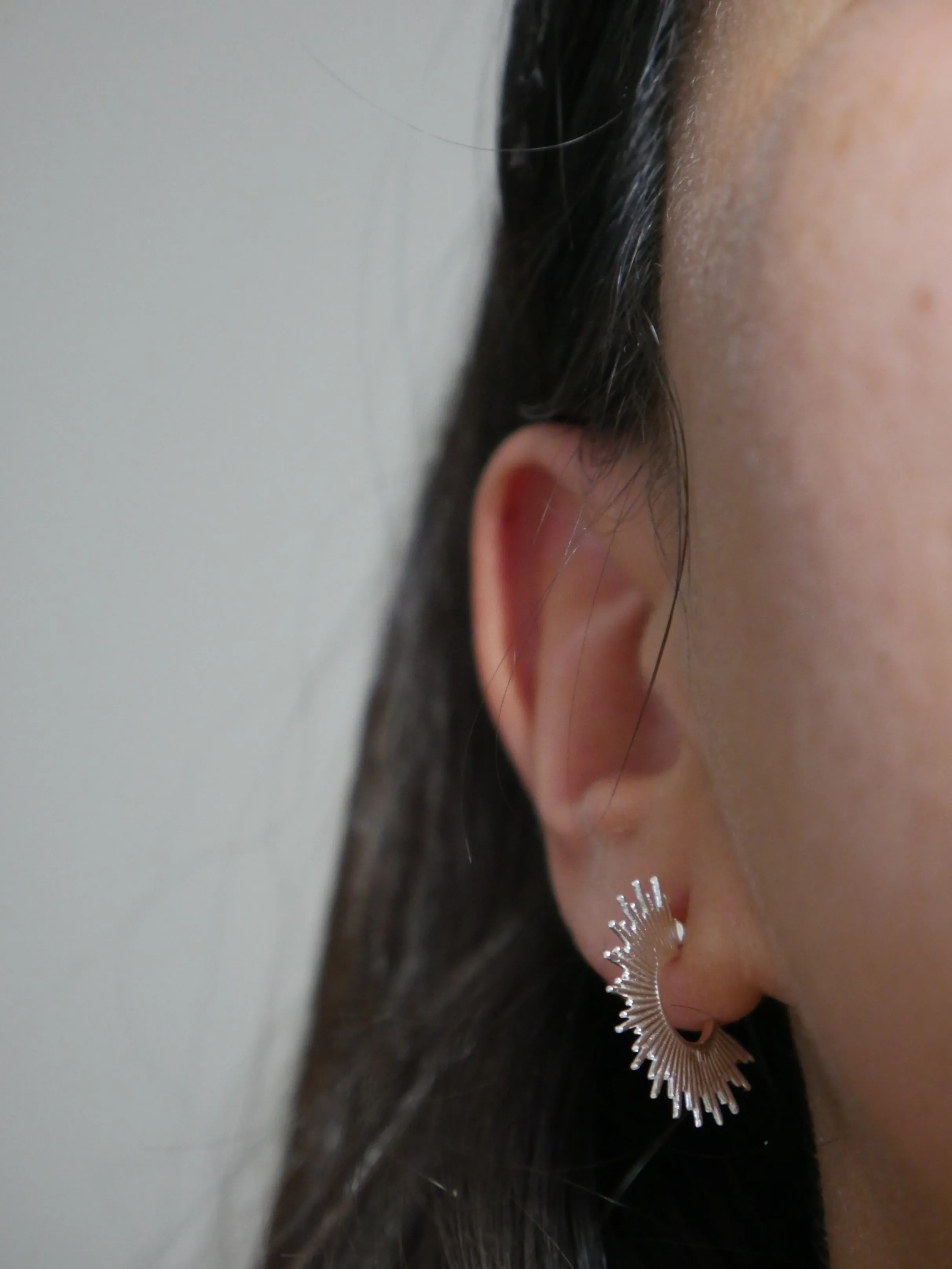 Spike Edge Earrings, Sterling Silver Statement Luxury Jewelry