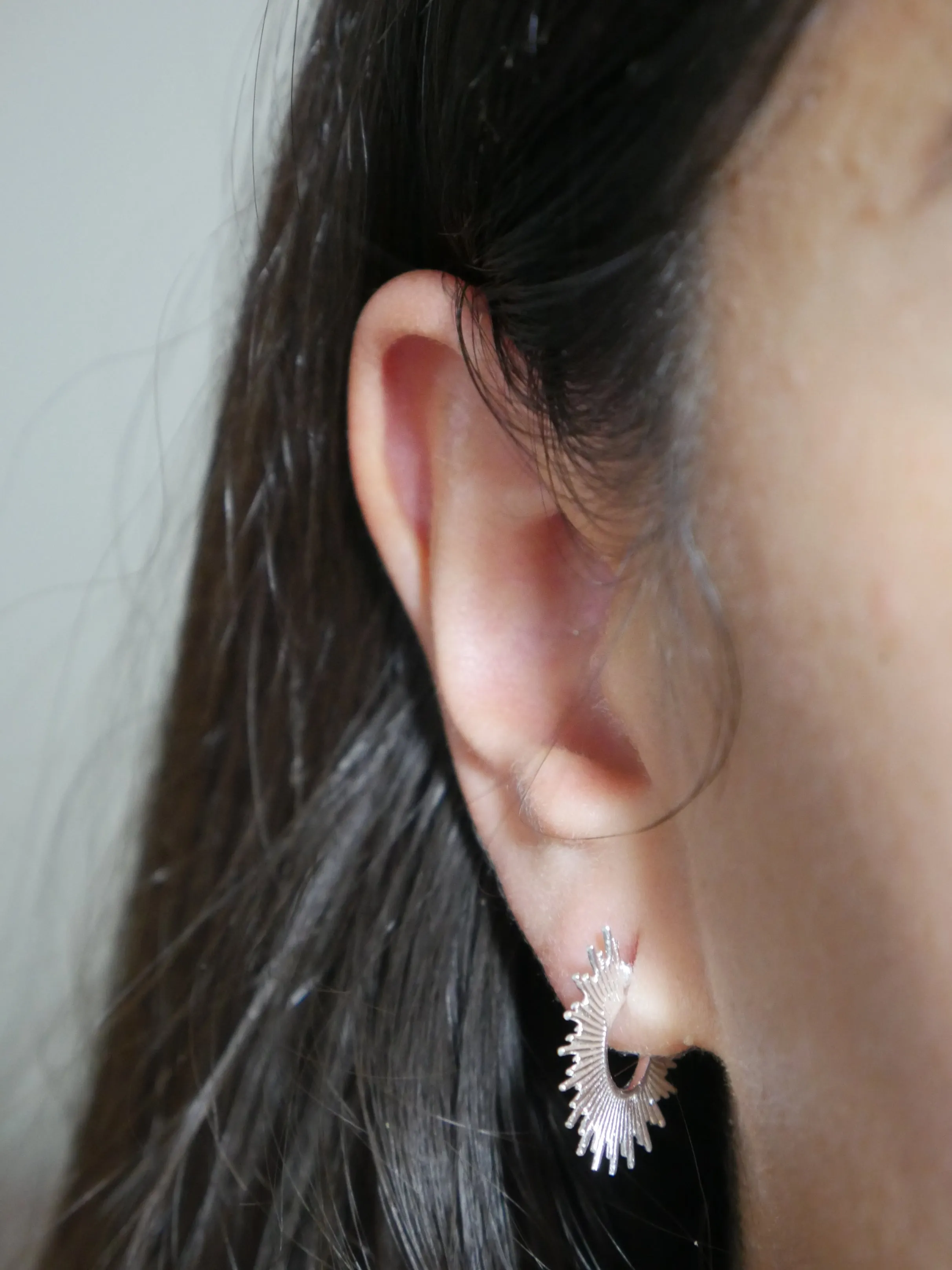 Spike Edge Earrings, Sterling Silver Statement Luxury Jewelry