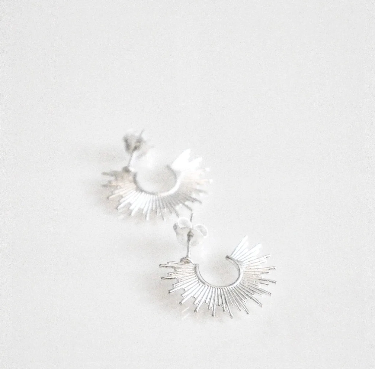 Spike Edge Earrings, Sterling Silver Statement Luxury Jewelry