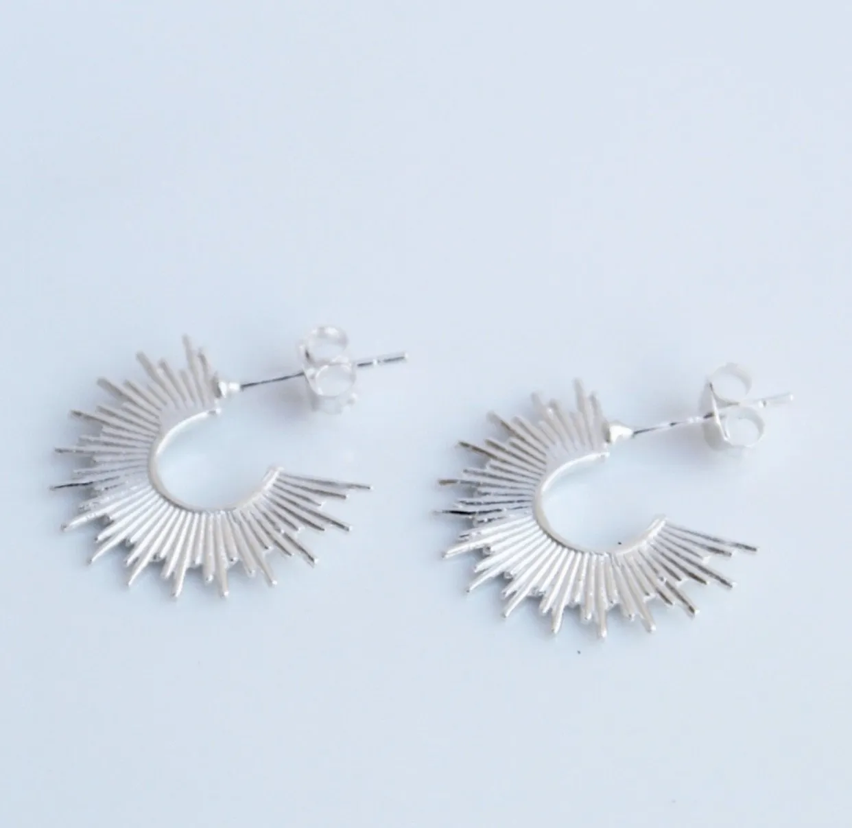Spike Edge Earrings, Sterling Silver Statement Luxury Jewelry
