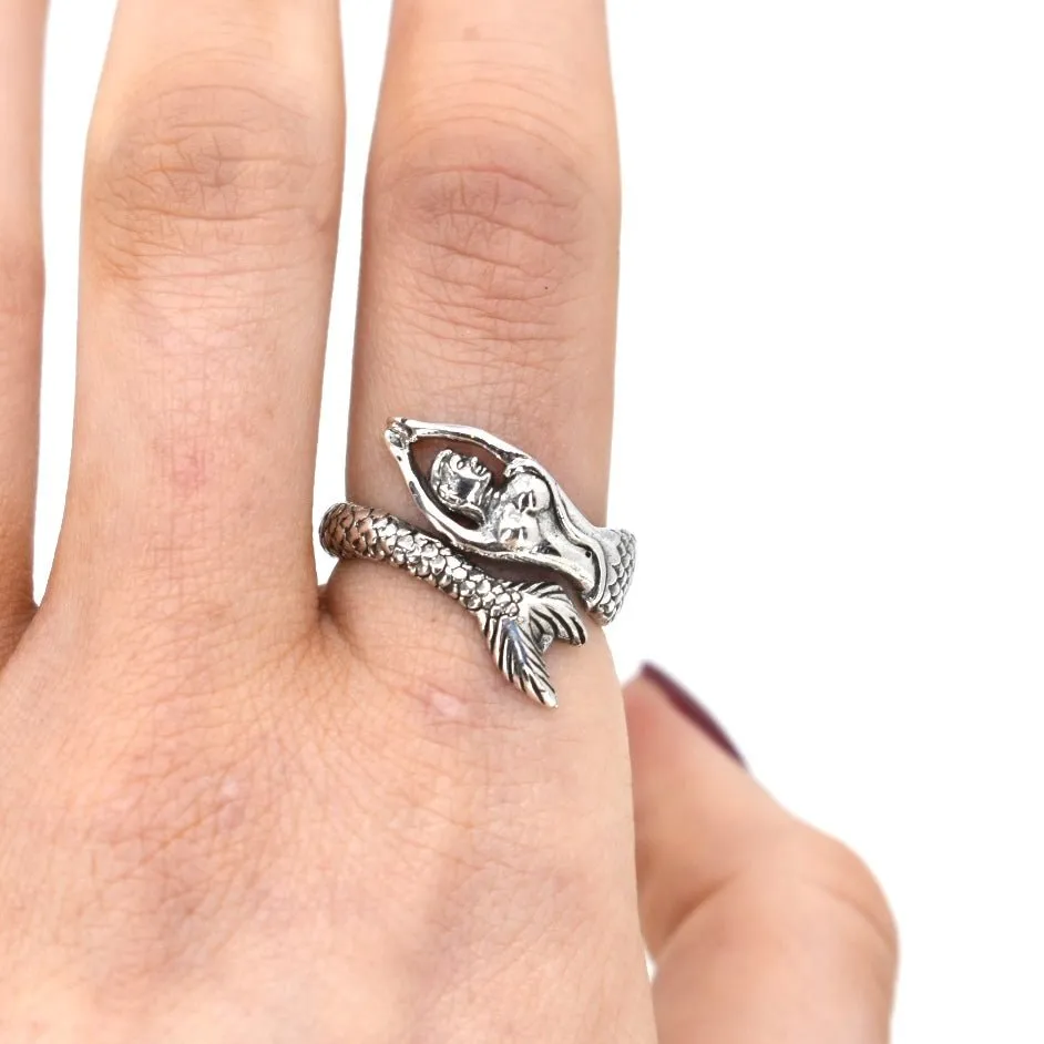 Sterling Silver Adjustable Mermaid Ring