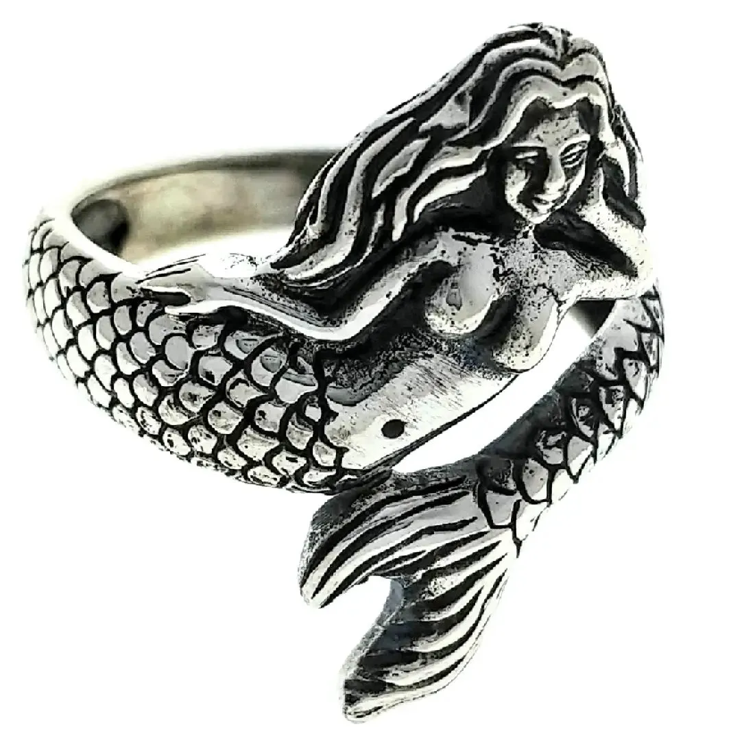 Sterling Silver Adjustable Mermaid Ring