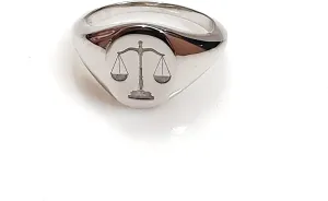 Sterling silver libra ring, Zodiac ring, Scales ring, Balance jewelry, Scales of Justice ring, Silver Lawyer Ring, Zodiac Ring, Signet Ring
