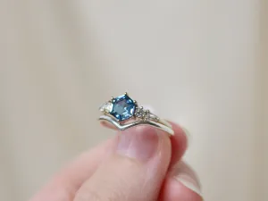 The Huntington Ring Bridal Set in London Blue Topaz