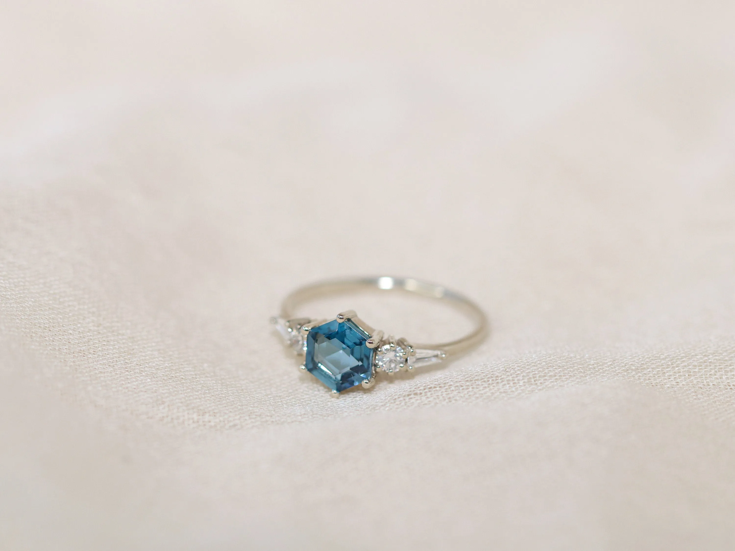 The Huntington Ring in London Blue Topaz