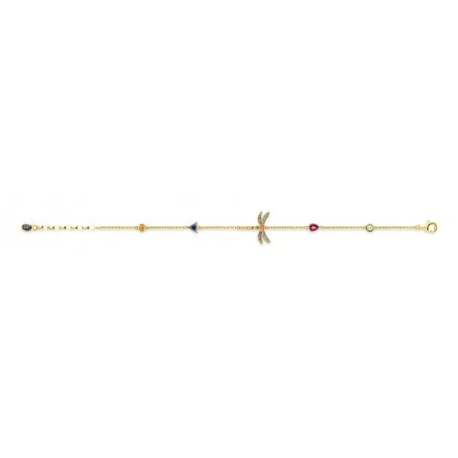 Thomas Sabo Paradise Gold Plated Dragonfly Bracelet A1839-315-7-L19v