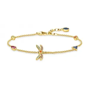 Thomas Sabo Paradise Gold Plated Dragonfly Bracelet A1839-315-7-L19v