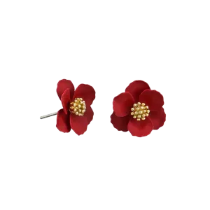Tiger Tree Pansy Earrings Red