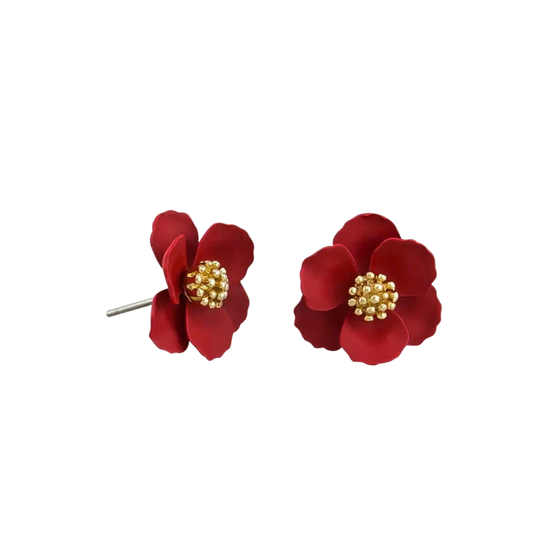 Tiger Tree Pansy Earrings Red