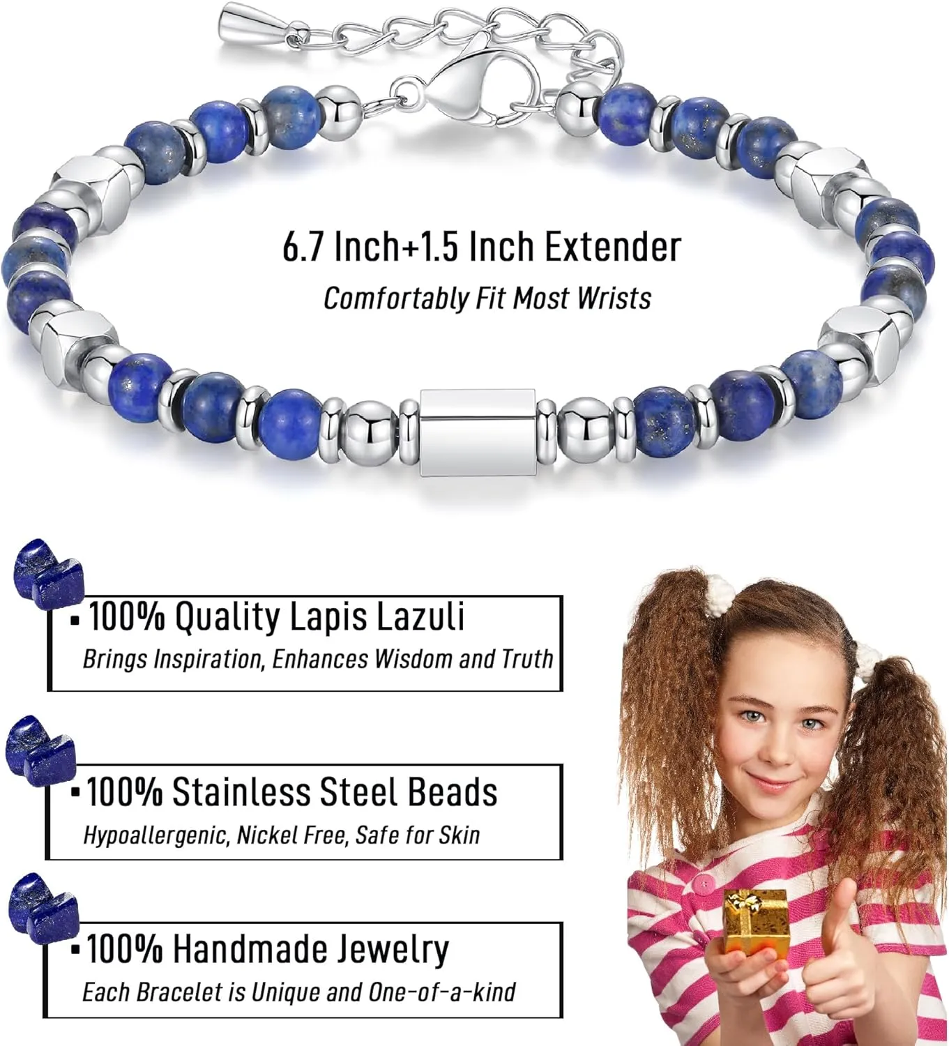 Tiny Gemstone Beaded Bracelets for Women Teen Girls, You are Awesome Bracelets, Unique Gifts for Her Friend Sister Mom Daughter Granddaughter on Mothers Day/Birthday/Graduation/Easter