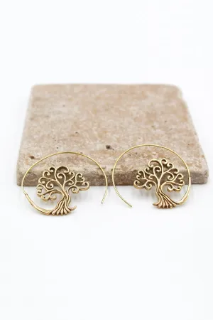 Tree of Life Hoop Earrings