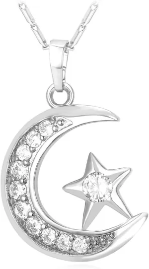 U7 Allah Necklace for Women/Men, 18K Gold Plated Square/Oval/Coin/Heart/Crescent Moon Islamic Pendant Necklace Muslim Jewelry with Chain
