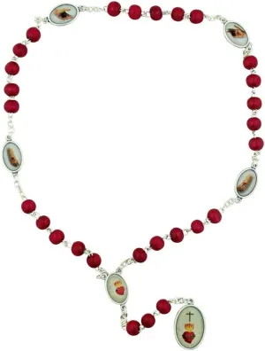 Venerare Chaplet of The 5 Wounds | Comes with Prayer Card | Beautiful Red Beads | Christian Devotional | Great Catholic Gift for First Holy Communion and Confirmation | Made in Italy