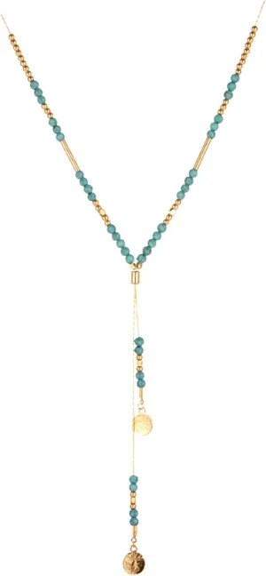 Western Turquoise Necklace Earring Set Handmade Vintage Y Necklace Drop Dangle Hook Earrings Silver Bohemian Birthday Gifts For Teen Girls
