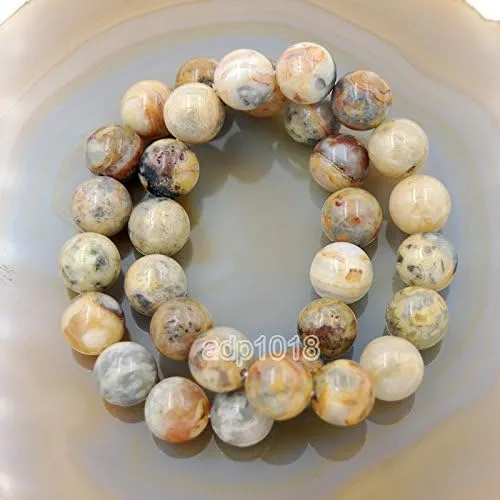 Wholesale Natural Gemstone Beads Stretch Bracelet Healing Reiki 4,6,8,10,12mm (10mm, Crazy Lace Agate)