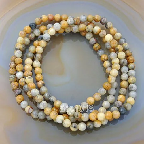 Wholesale Natural Gemstone Beads Stretch Bracelet Healing Reiki 4,6,8,10,12mm (10mm, Crazy Lace Agate)