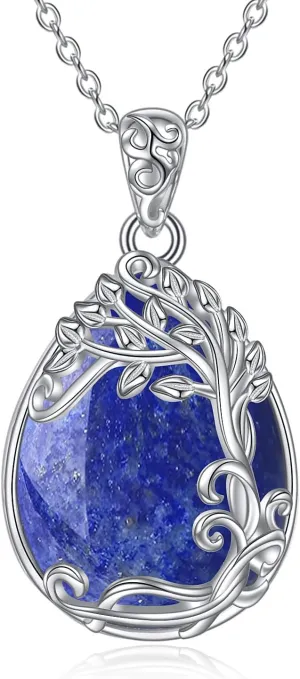 YAFEINI 925 Sterling Silver Moonstone Necklace Filigree Teardrop Pendant Necklace Jewelry for Women Girls