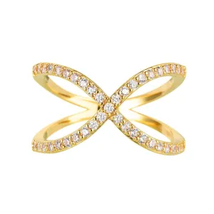 Yellow Gold Crossover Ring