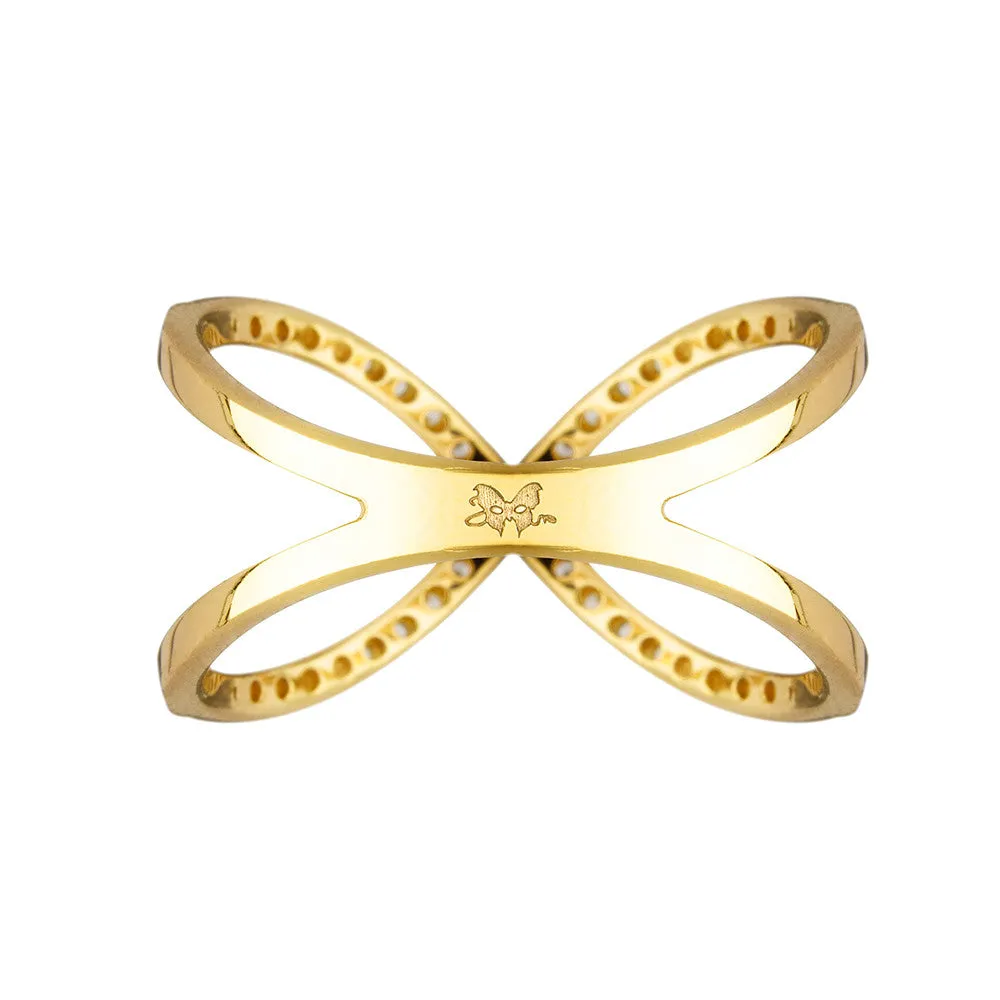 Yellow Gold Crossover Ring