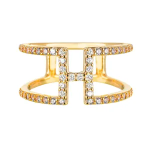 Yellow Gold H Ring