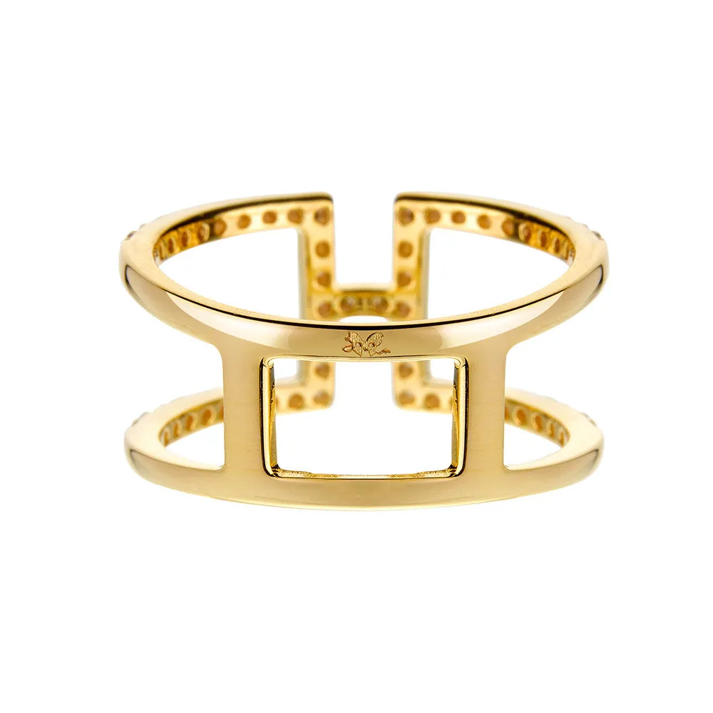 Yellow Gold H Ring