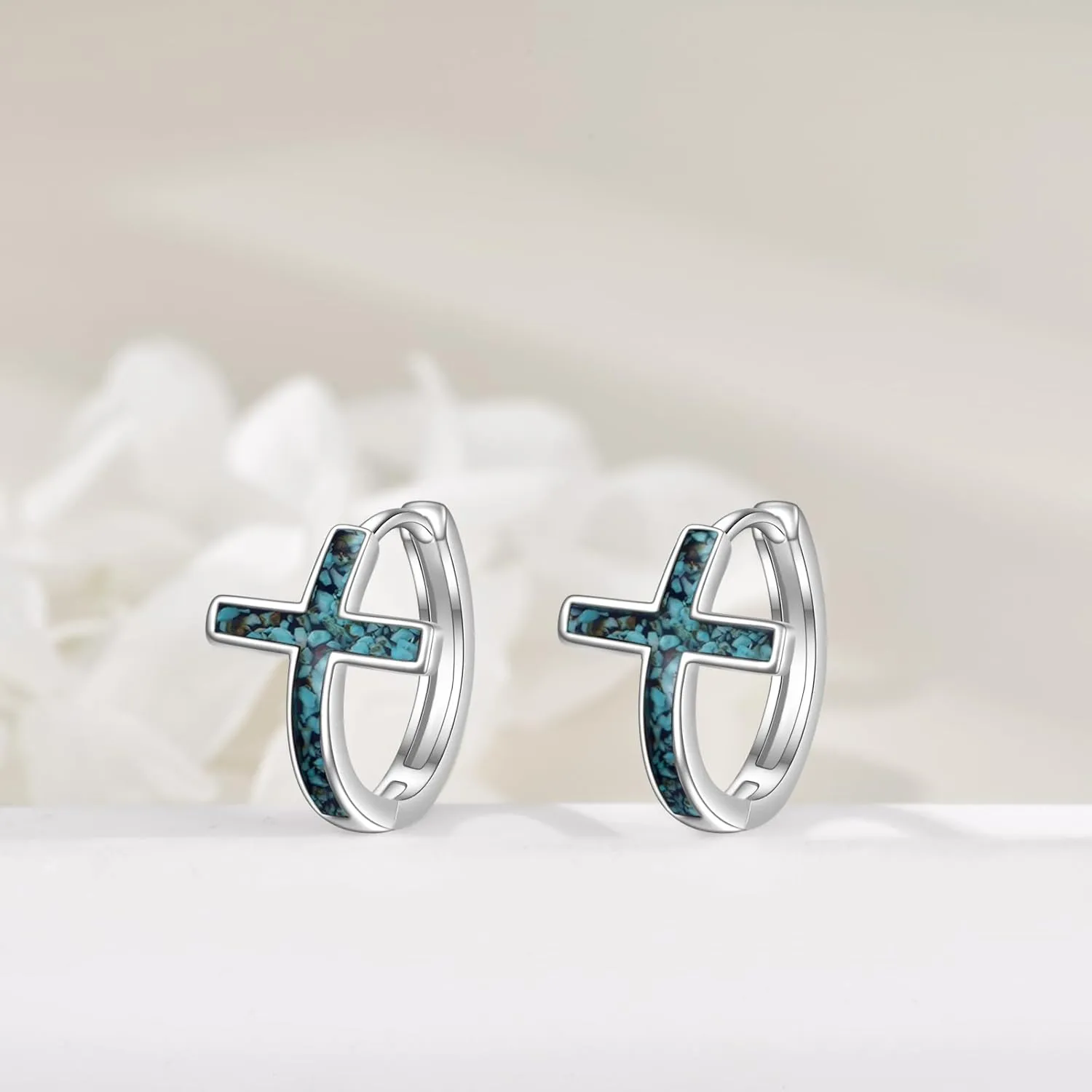 YFN Cross Earrings Sterling Silver Dangle Drop Leverback Cross Earrings Religion Jewelry Christians Gifts for Women Men